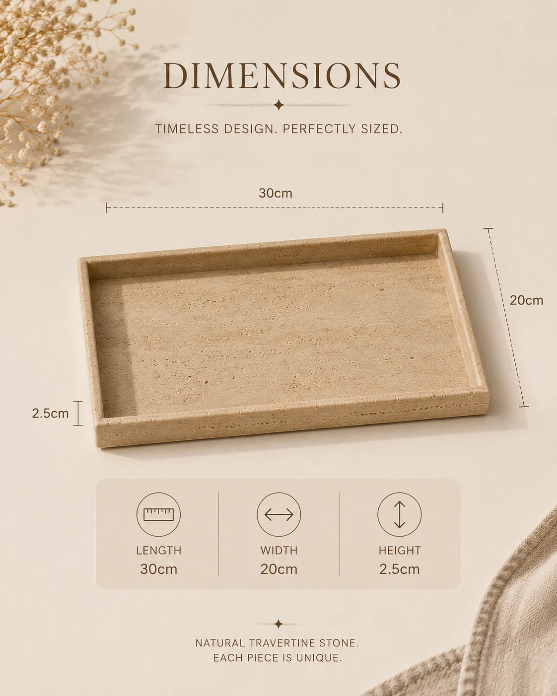 Monari Aura™ Travertine Tray