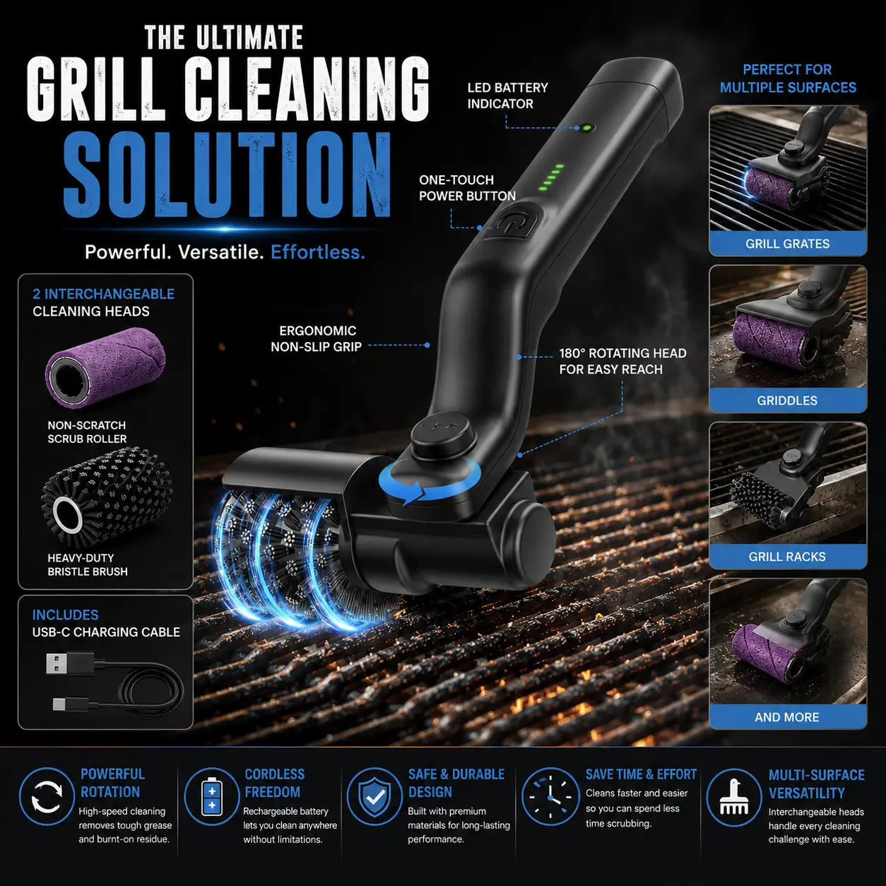 Electric BBQ Grill Brush